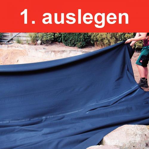 Firestone Teichfolie EPDM PondEasy Set mit Kleber und Nahtroller - 0,8mm - Zuschnitt 3 x 4 m