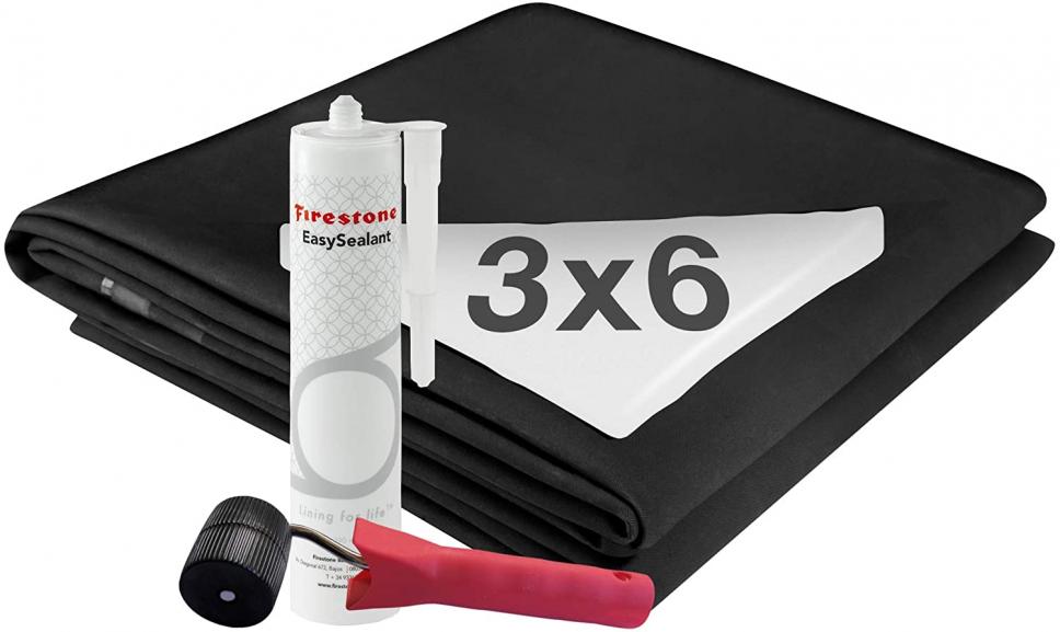 Firestone Teichfolie EPDM PondEasy Set mit Kleber und Nahtroller - 0,8mm - Zuschnitt 3 x 6 m Firestone Teichfolie EPDM PondEasy Set mit Kleber und Nahtroller - 0,8mm - Zuschnitt 3 x 6 m